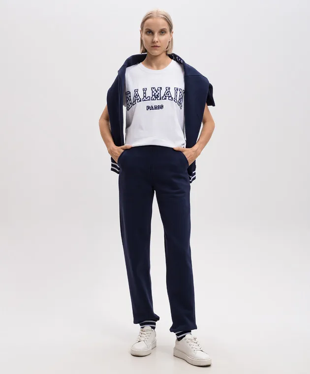 Balmain T-shirt bianca con logo DF0EF010BC83