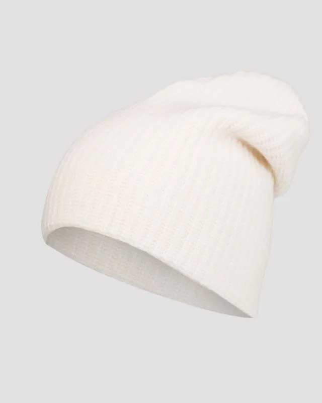 Berretto bianco in cashmere da donna William Sharp