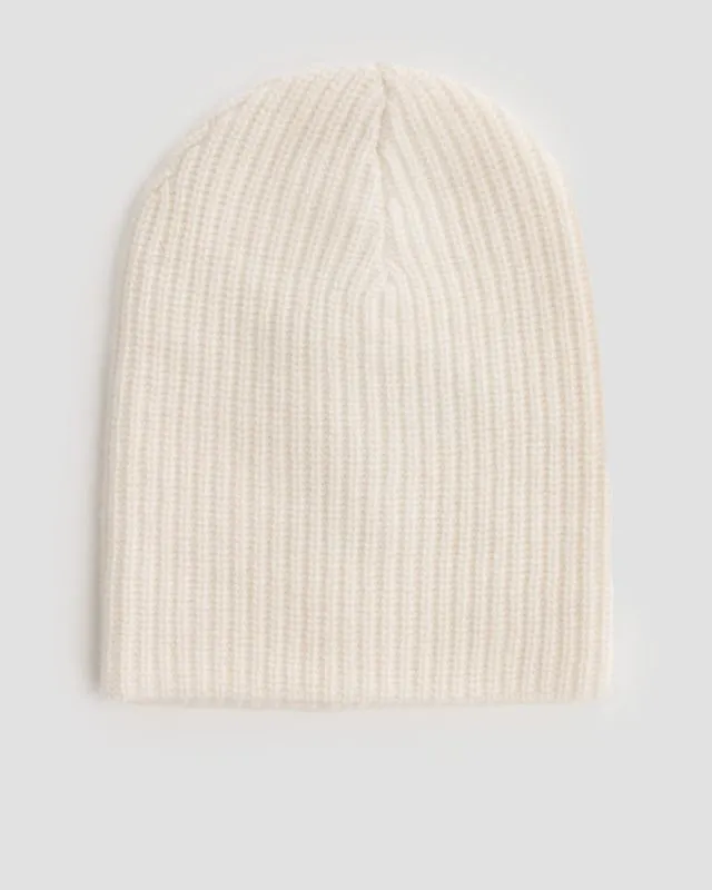 Berretto bianco in cashmere da donna William Sharp