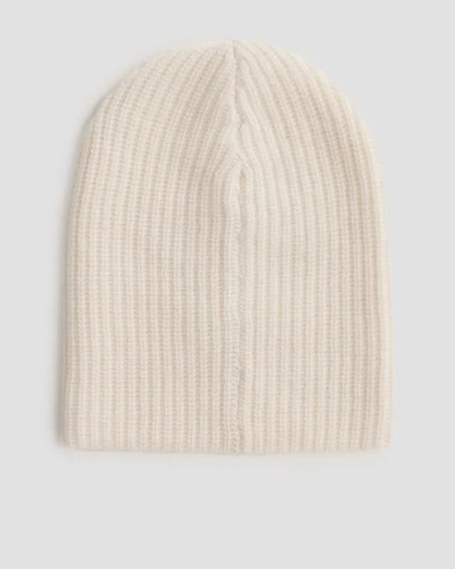 Berretto bianco in cashmere da donna William Sharp