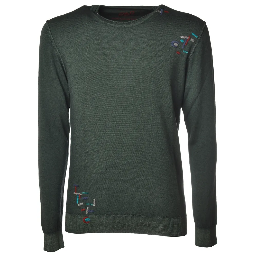 BoB Company - Maglione in Filato Pettinato - Verde - Maglieria - Made in Italy - Luxury Exclusive Collection