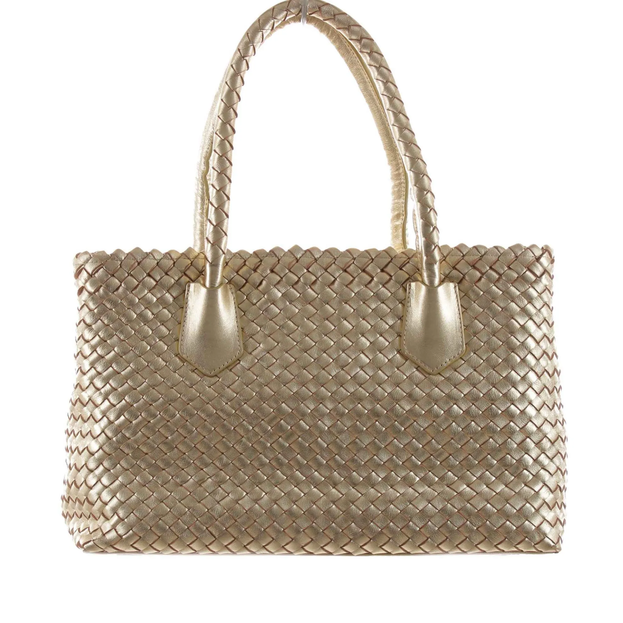 Borsa shopping in pelle intrecciata
