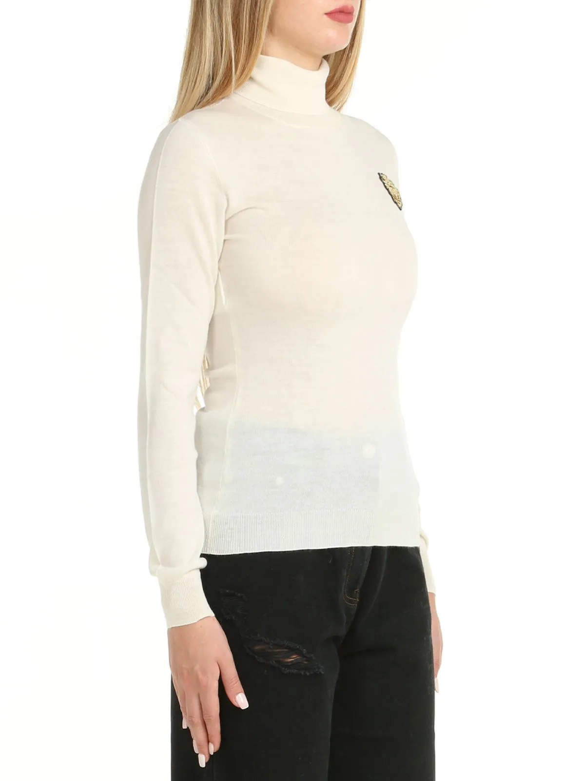 BOUTIQUE MOSCHINO   MAGLIA A COLLO ALTO CON PATCH