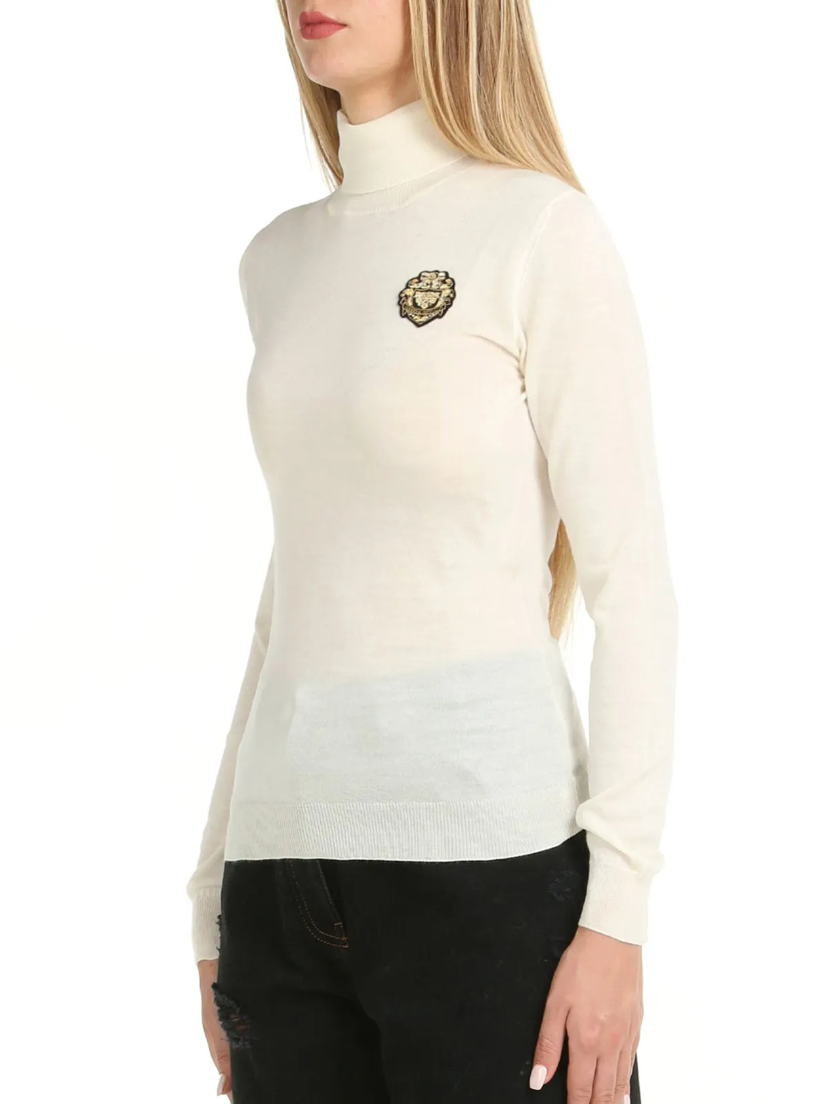 BOUTIQUE MOSCHINO   MAGLIA A COLLO ALTO CON PATCH