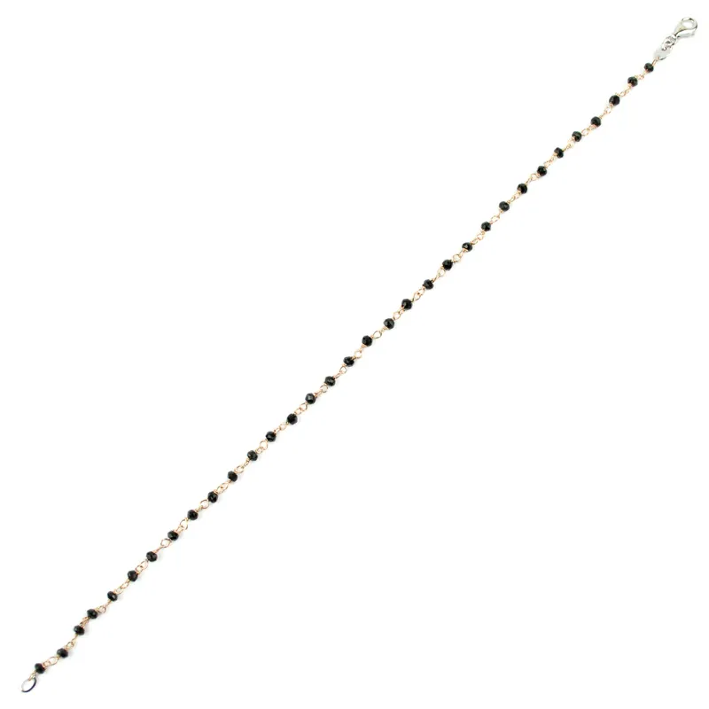 Bracciale uomo con spinello nero, in oro rosè