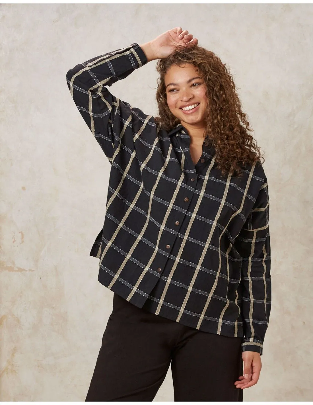 CAMICIA A QUADRI IN COTONE BIOLOGICO "NADIA"
