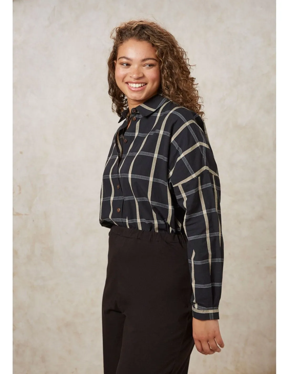 CAMICIA A QUADRI IN COTONE BIOLOGICO "NADIA"