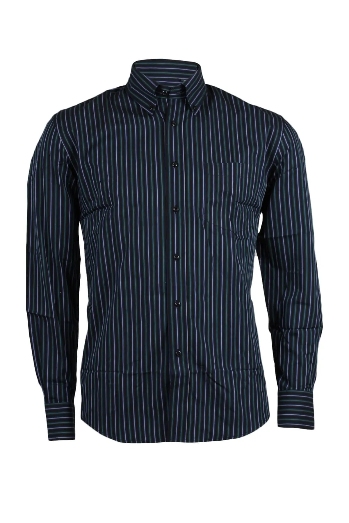 Camicia da uomo rigata in cotone button down
