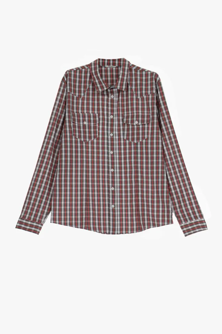 Camicia fantasia a quadri in puro cotone