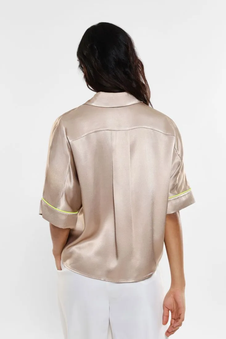 Camicia fluida a maniche corte