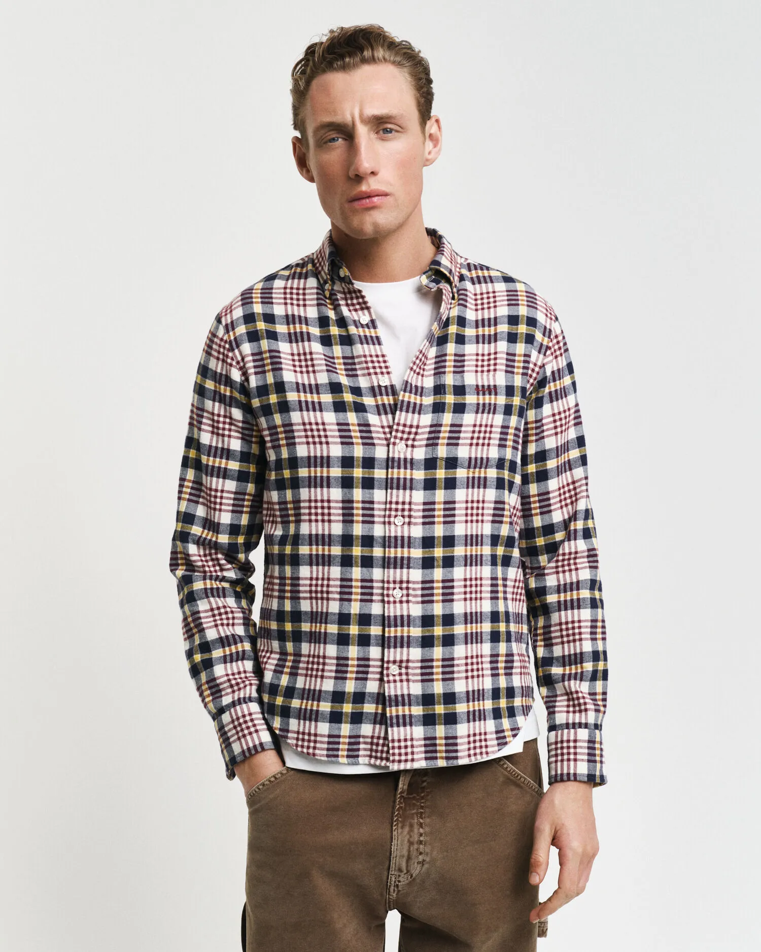 Camicia in flanella a scacchi regular fit    