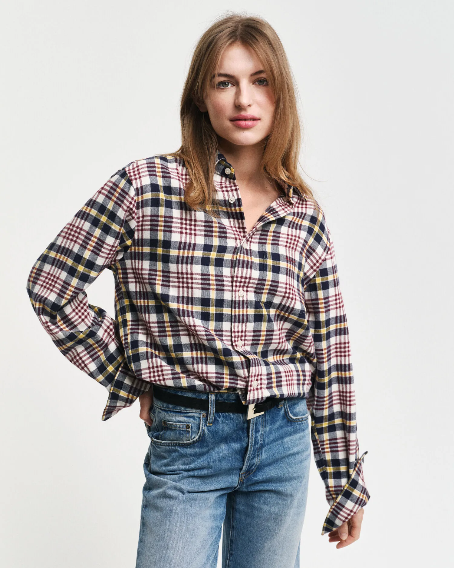 Camicia in flanella a scacchi regular fit    