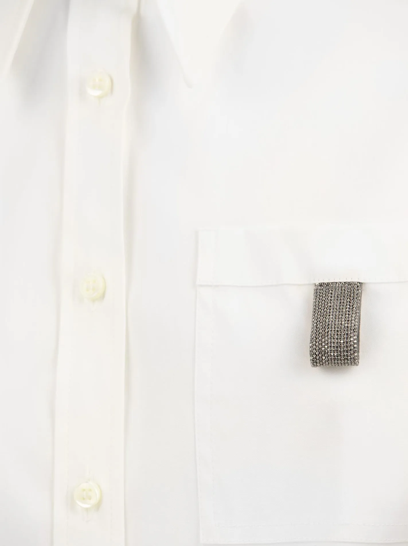 Camicia in popeline di cotone stretch con “Shiny Tab”