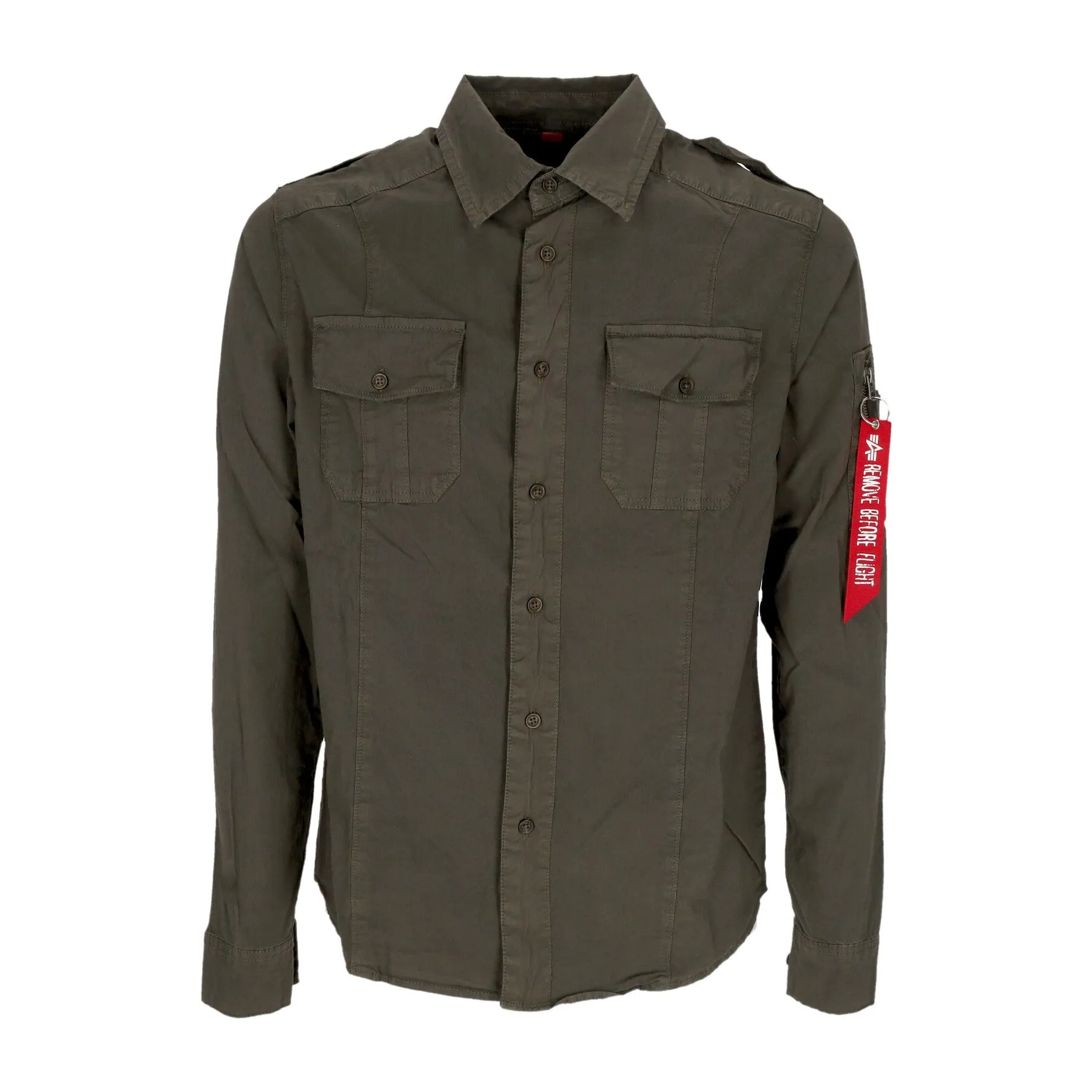 Camicia Manica Lunga Uomo Basic Shirt Grey Black