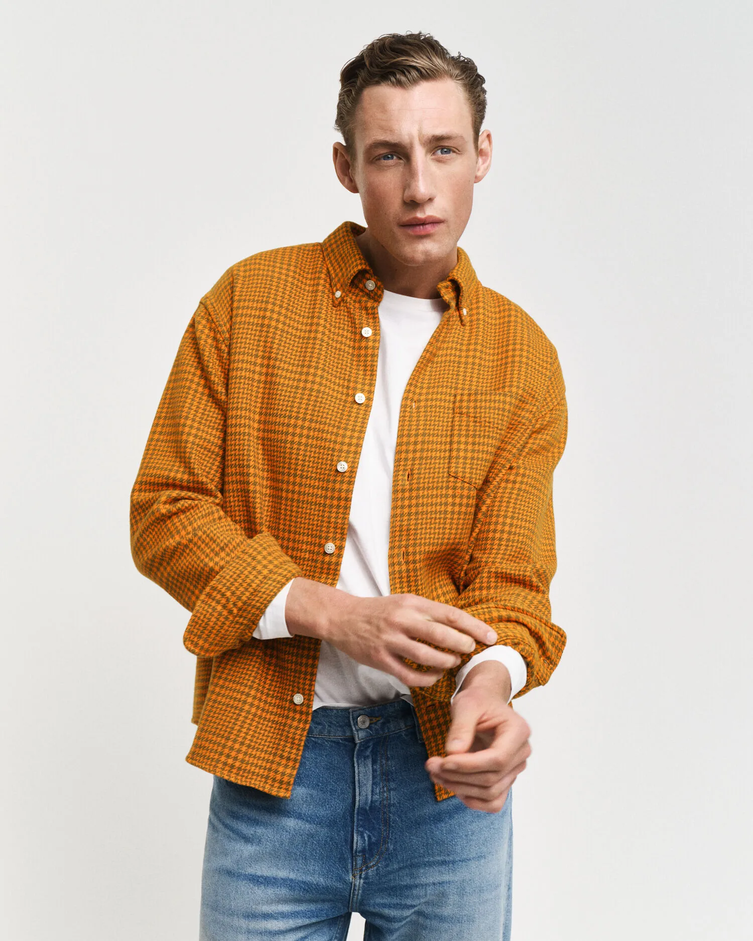 Camicia pied-de-poule relaxed fit    