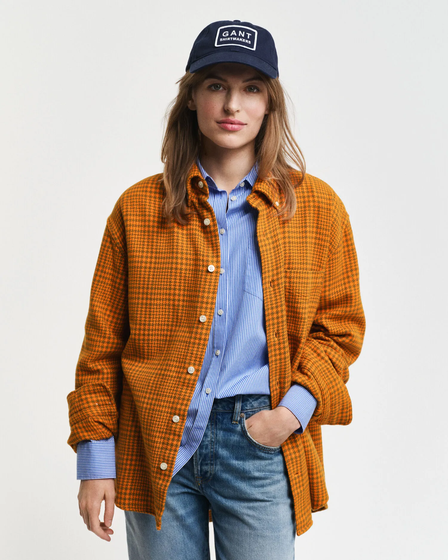 Camicia pied-de-poule relaxed fit    