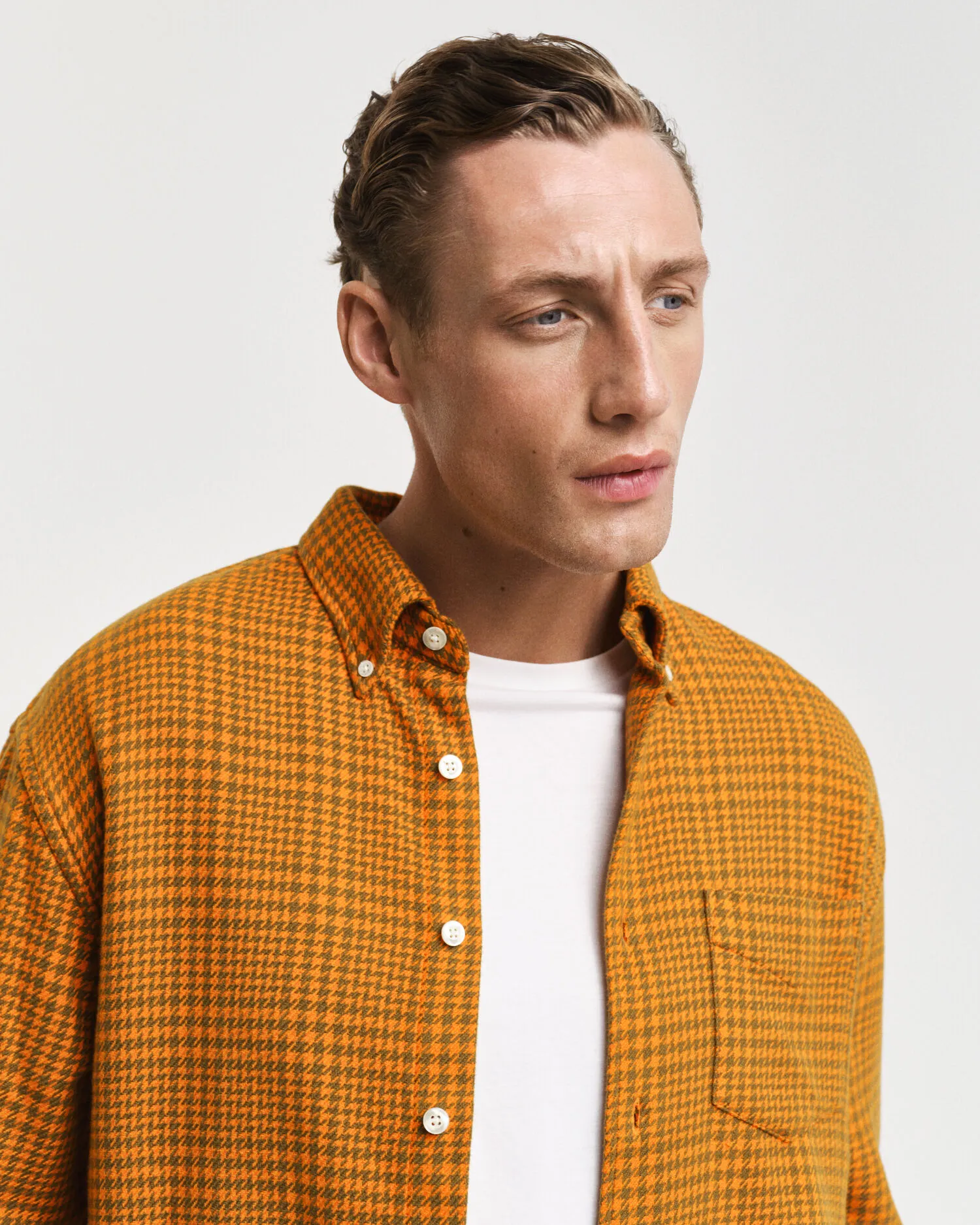 Camicia pied-de-poule relaxed fit    