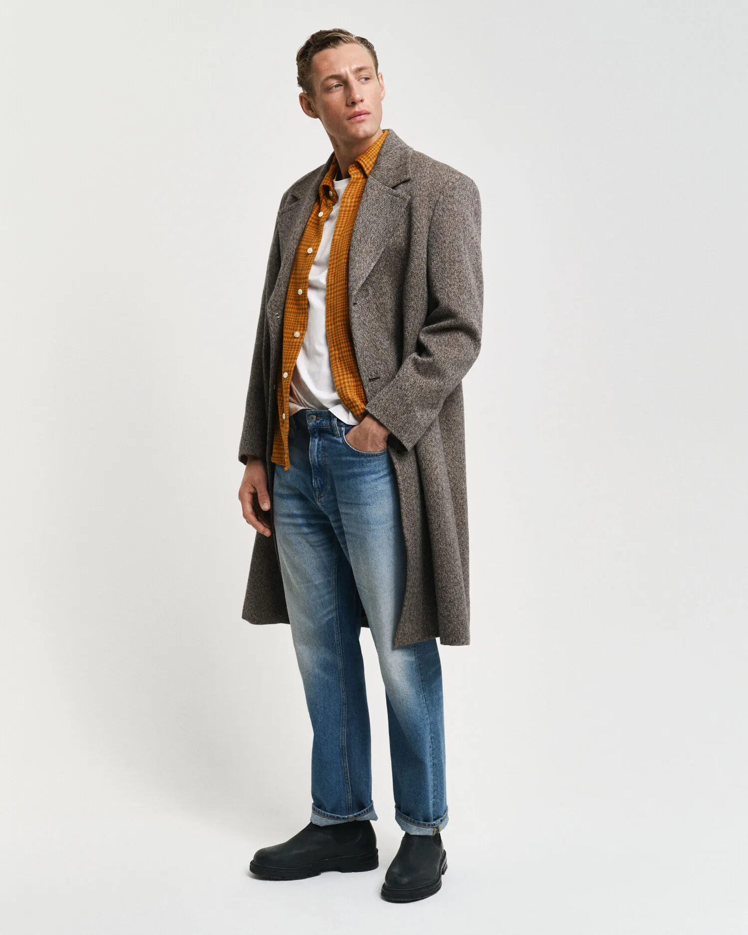 Camicia pied-de-poule relaxed fit    