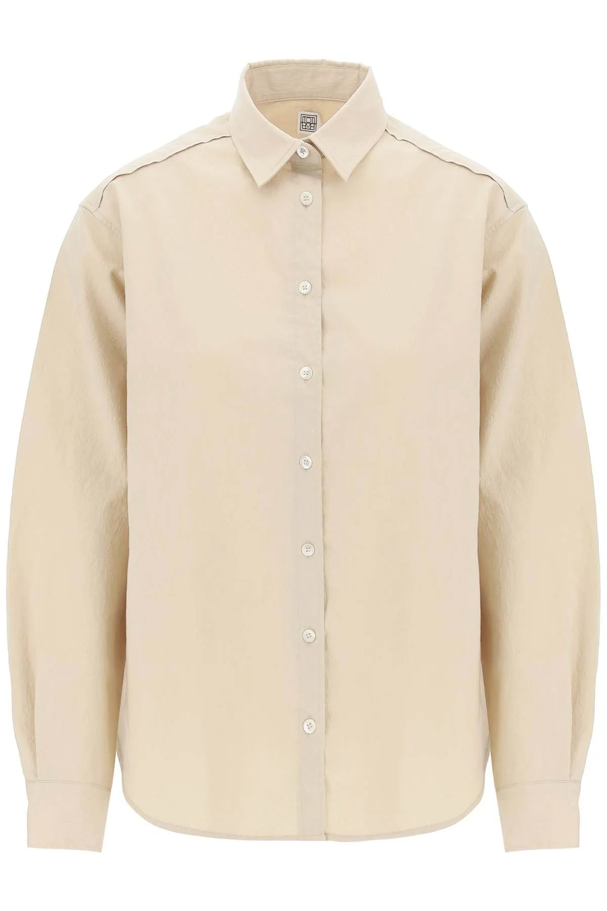 Camicia Signature in tessuto froissé