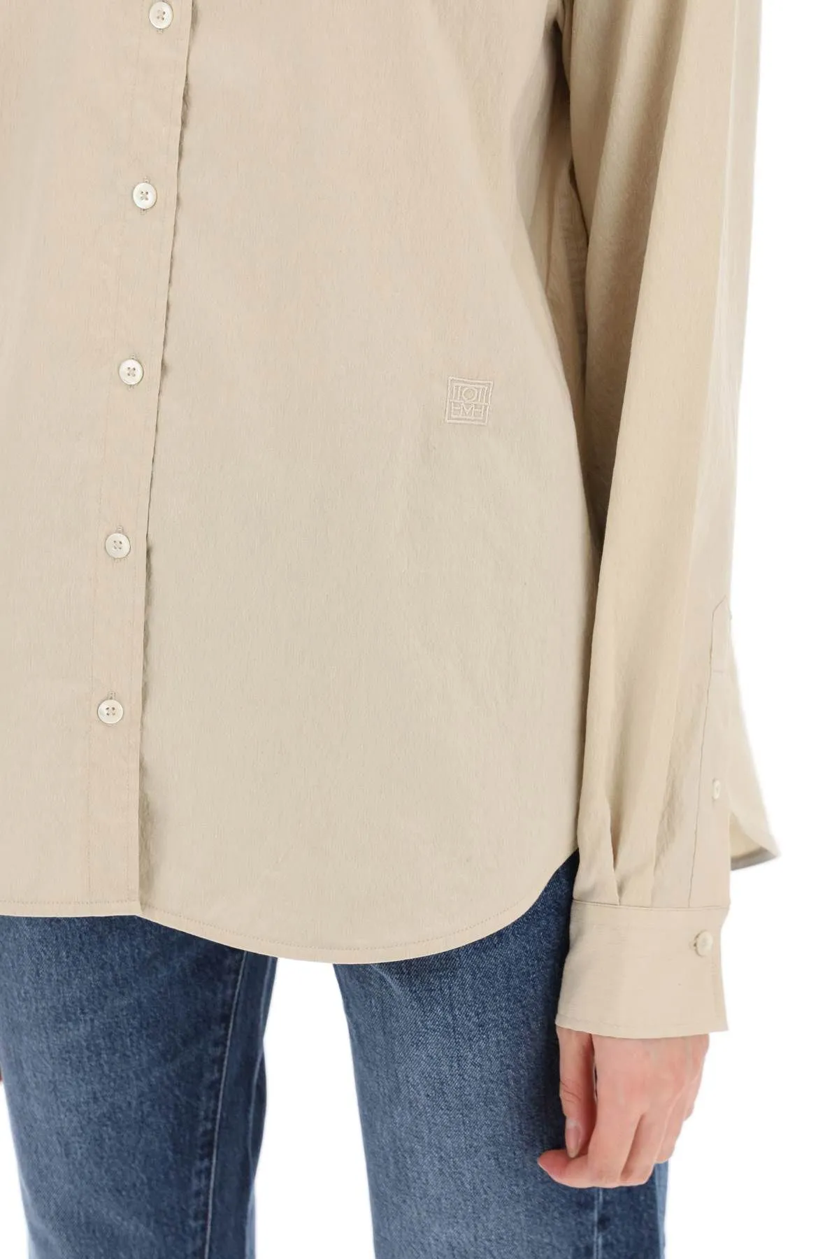 Camicia Signature in tessuto froissé