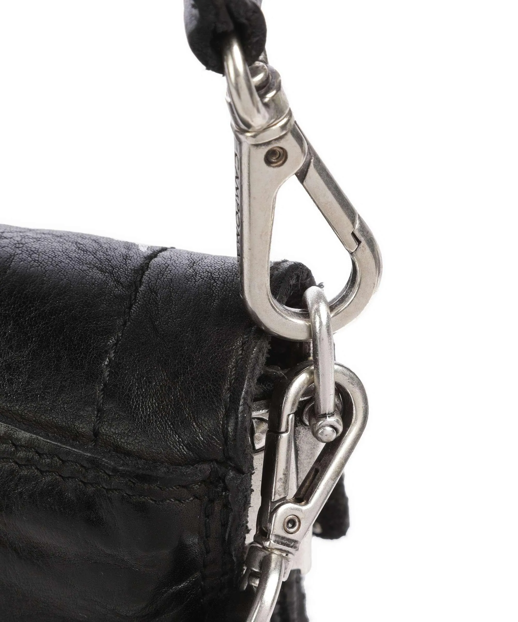  Campomaggi Borsa a spalla pelle di vacchetta finemente grana nero  