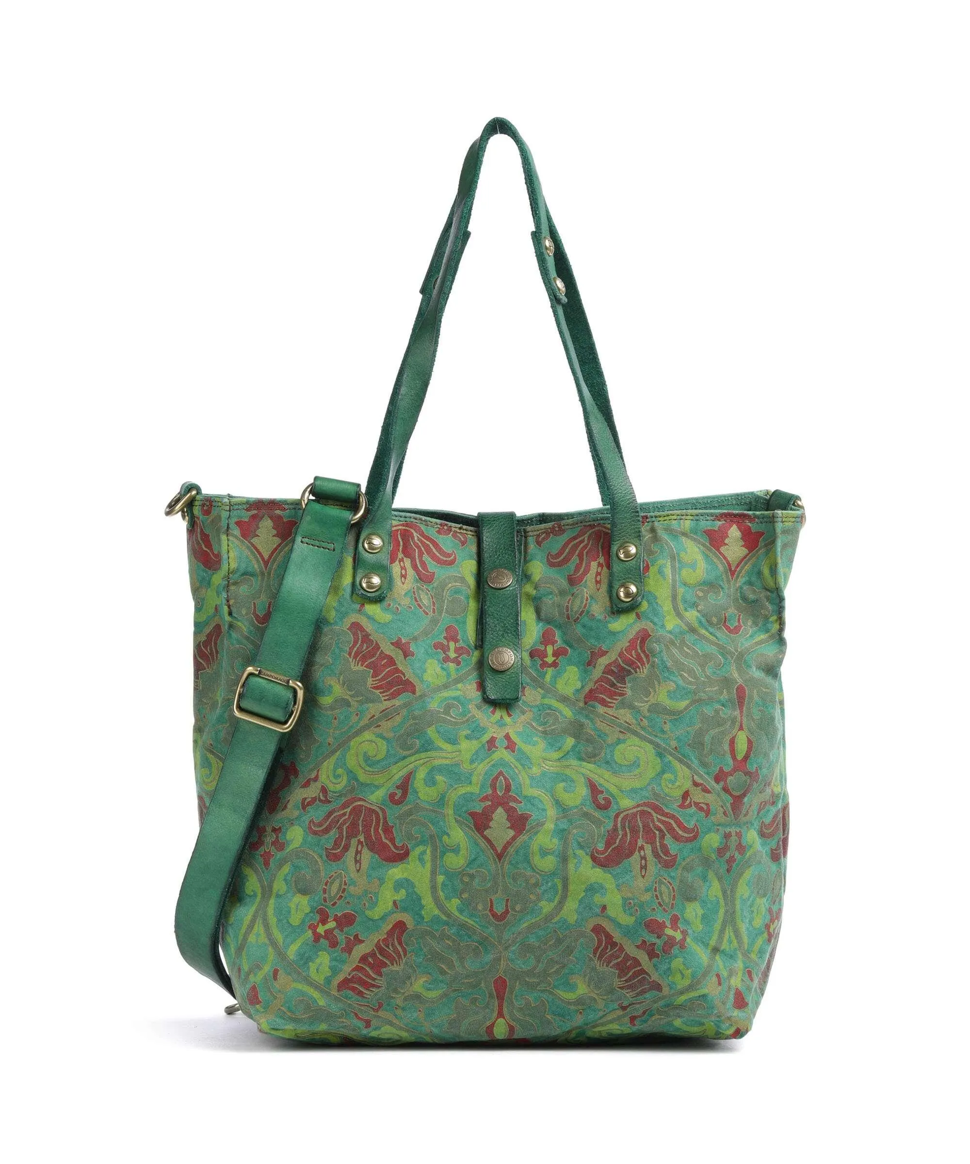  Campomaggi Borsa shopper tela verde  