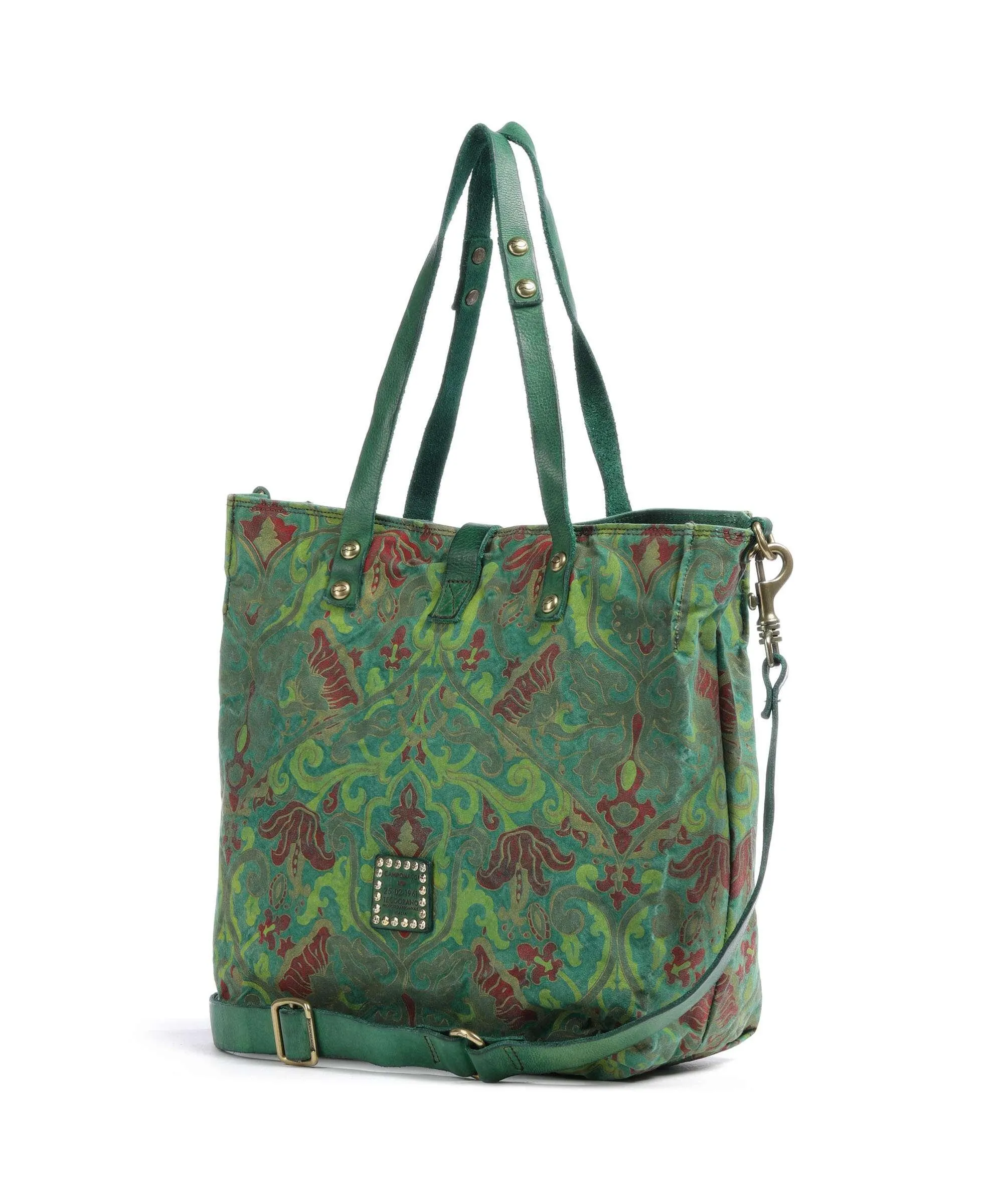 Campomaggi Borsa shopper tela verde  