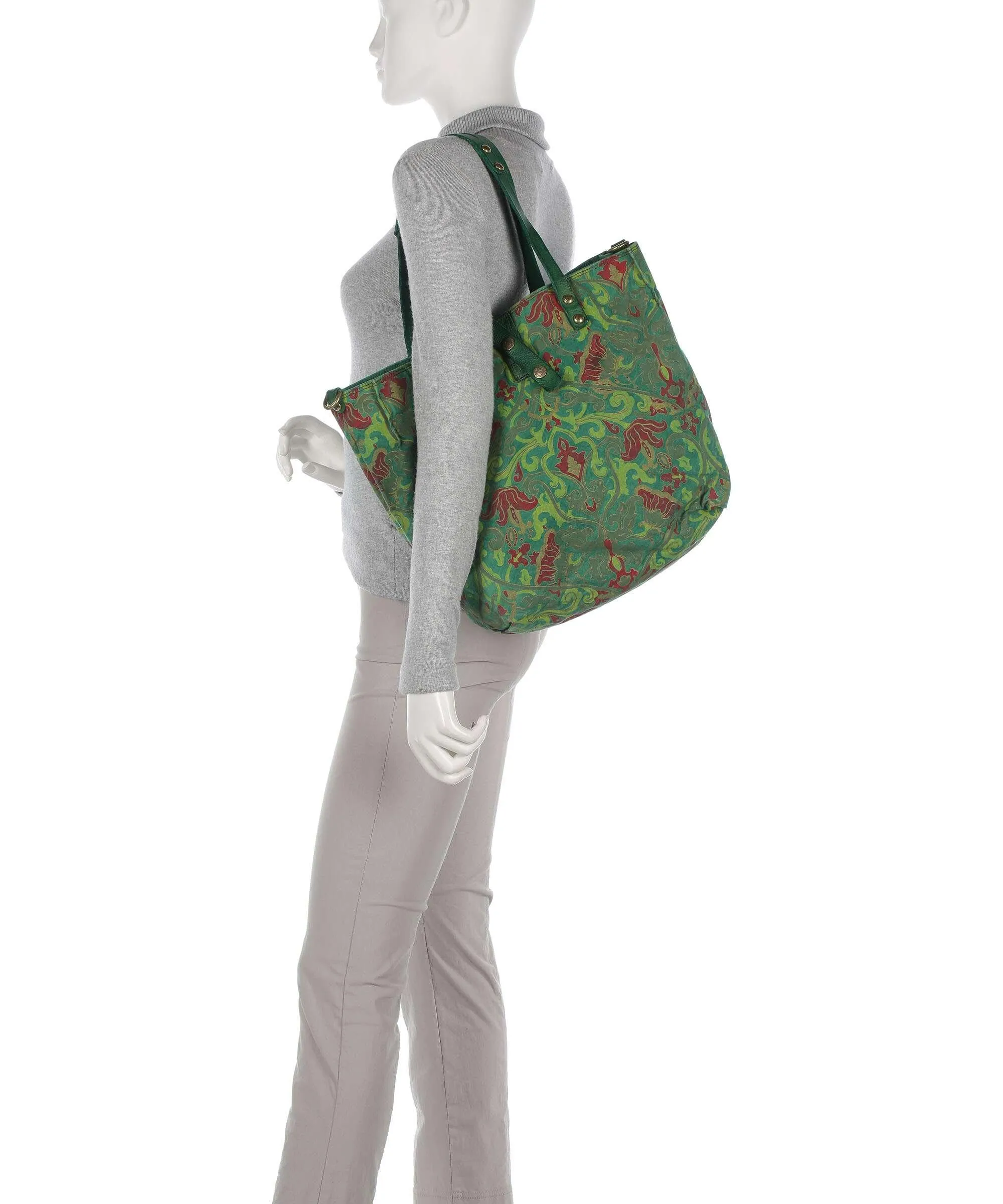  Campomaggi Borsa shopper tela verde  