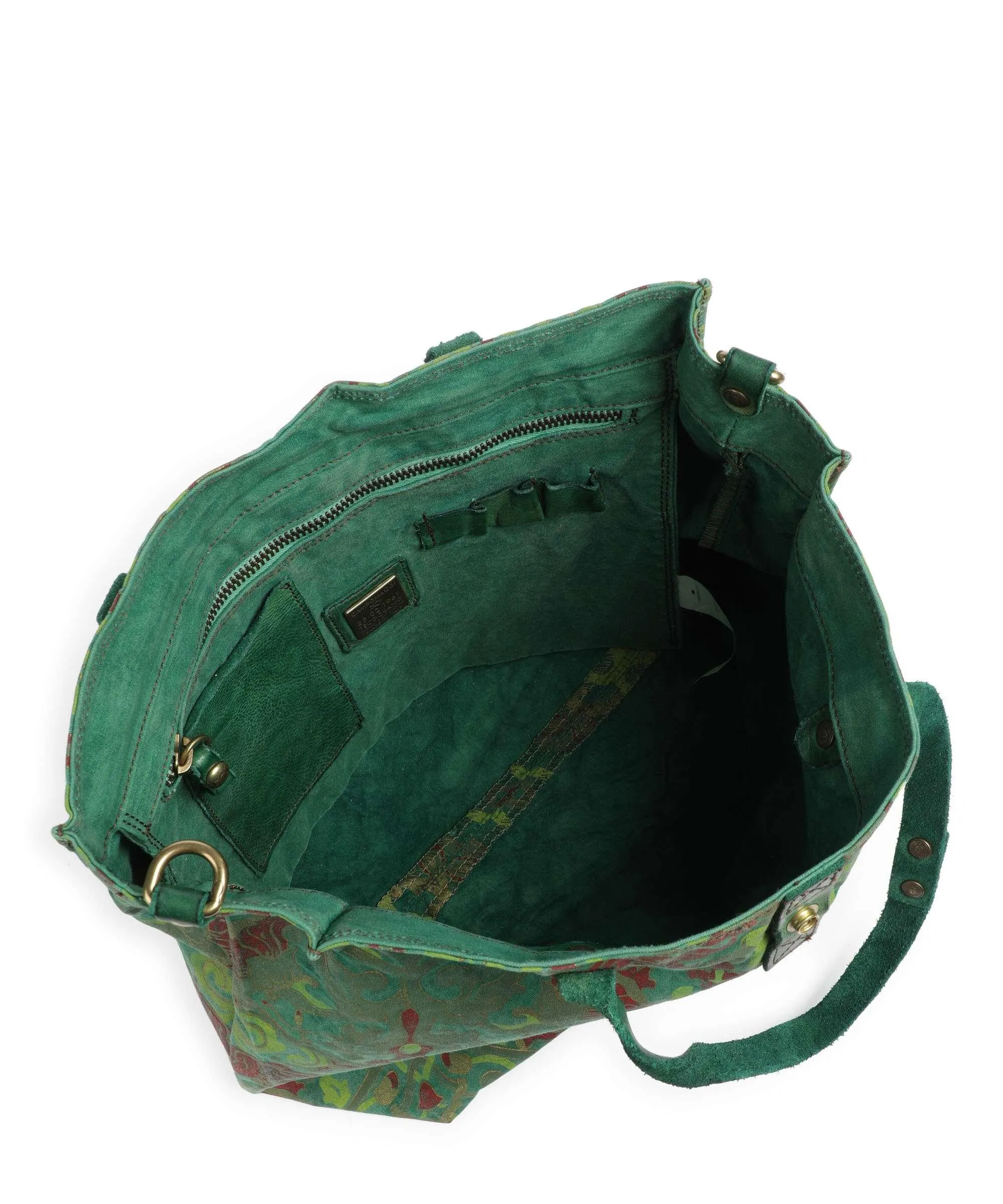  Campomaggi Borsa shopper tela verde  