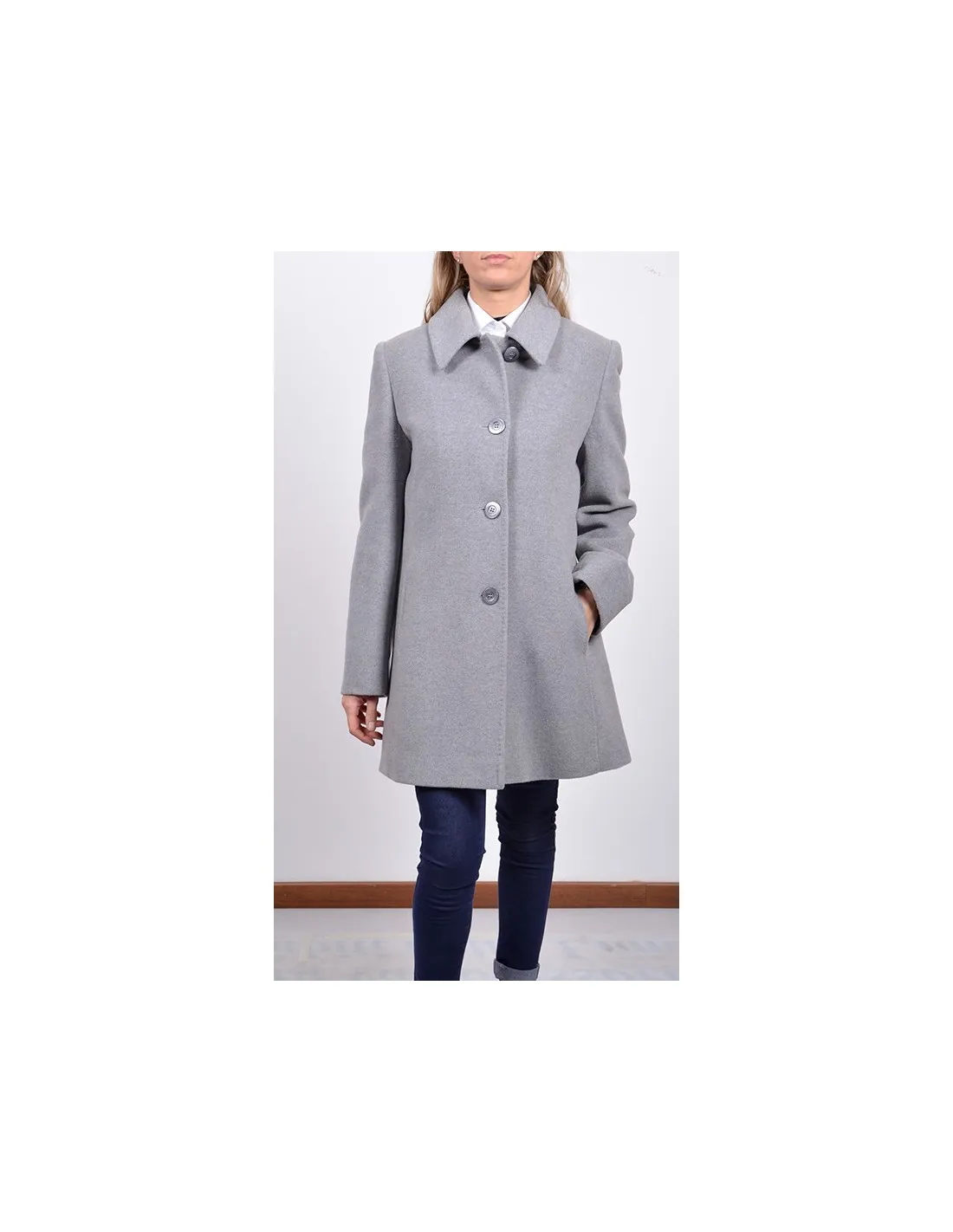 Cappotto in lana grigio mod ginevra