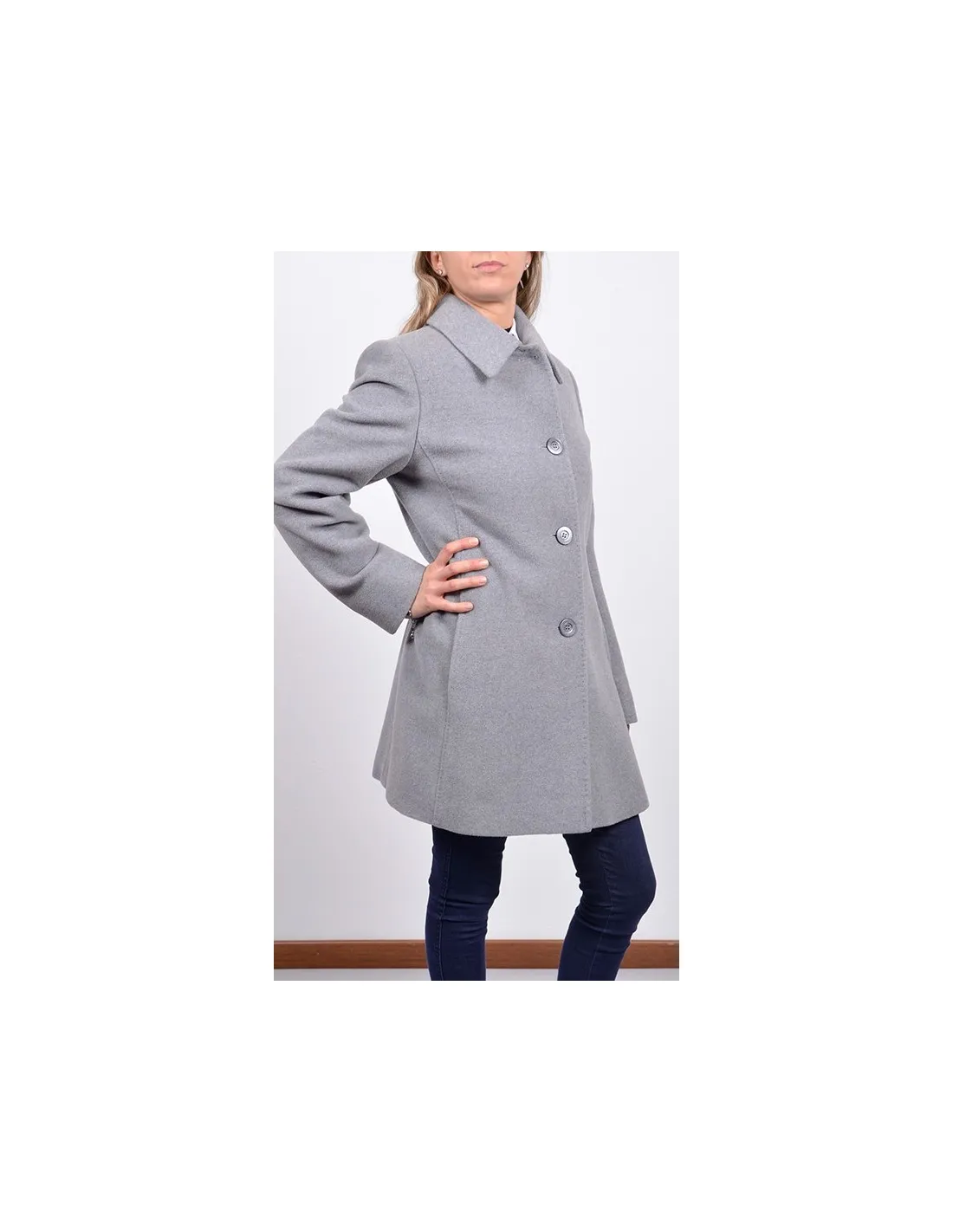 Cappotto in lana grigio mod ginevra