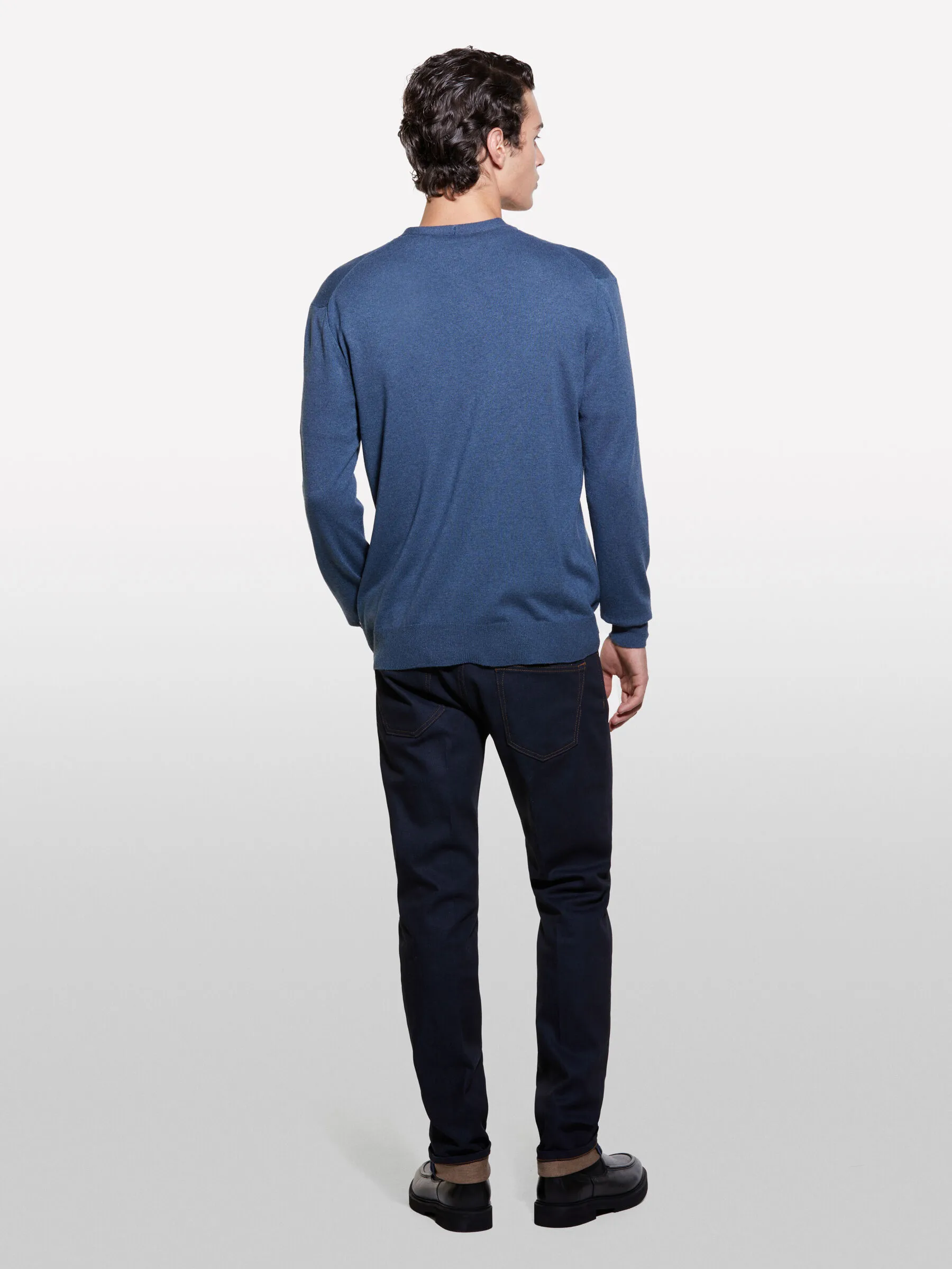 Cardigan blu scuro in maglia