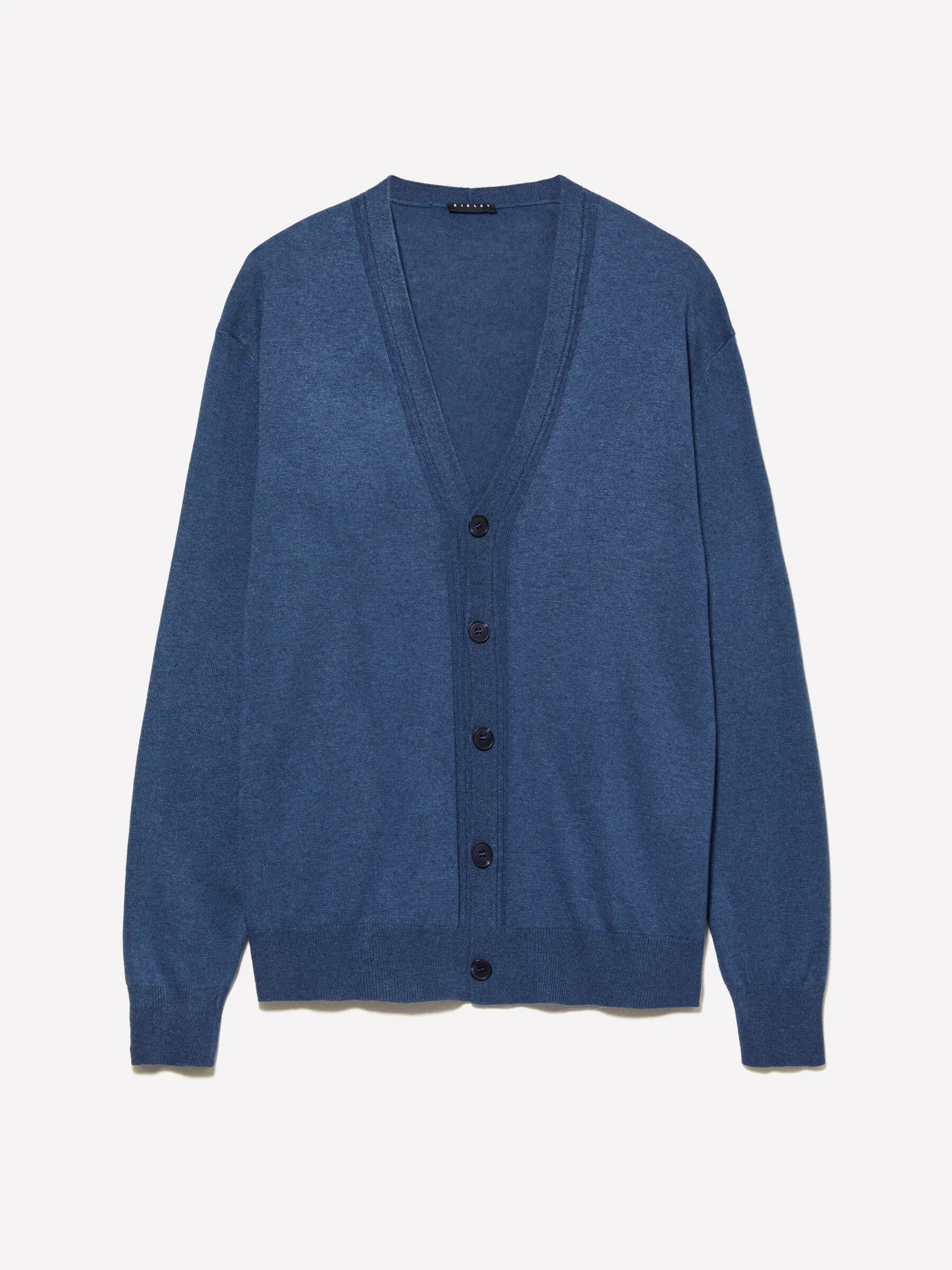 Cardigan blu scuro in maglia