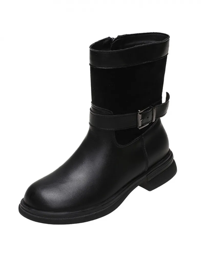 Casual Girl Student Chelsea Goth Punk Scarpe da donna Trendy Buckle Snow Warm Women Shoes Winter New Low Heels Platform Bota