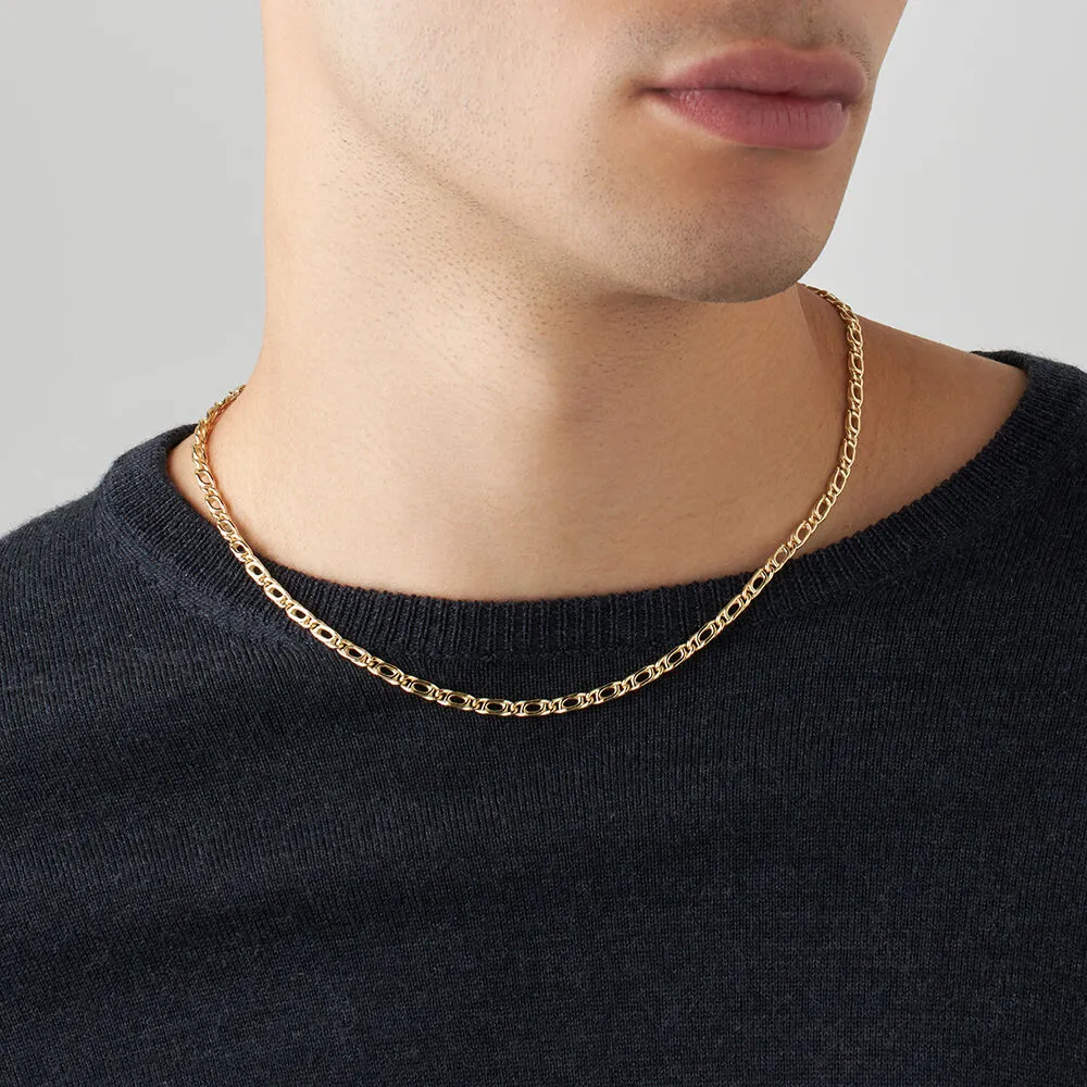 Catena L'homme Or Oro Giallo 375/1000 Maglia Occhio Di Pernice 50 cm 1412942