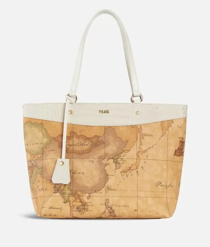 Charme geo borsa shopping bianca
