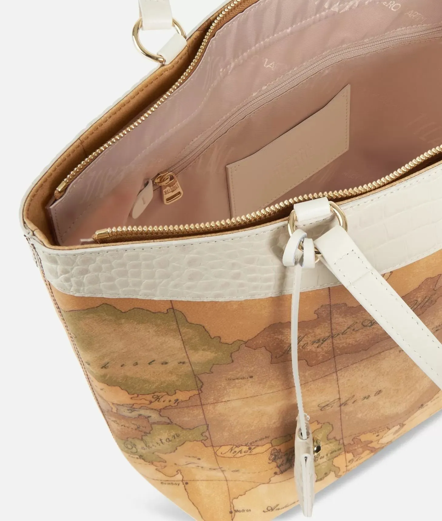 Charme geo borsa shopping bianca