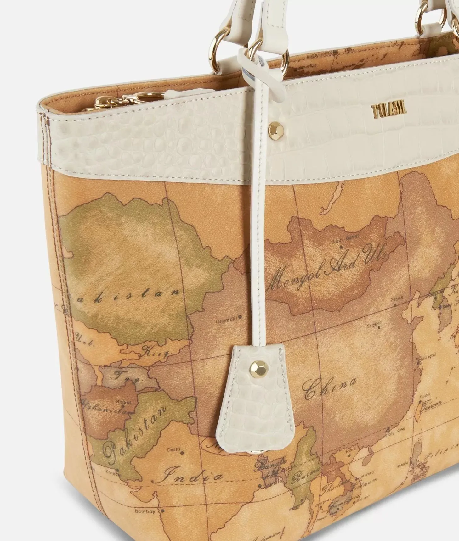 Charme geo borsa shopping bianca