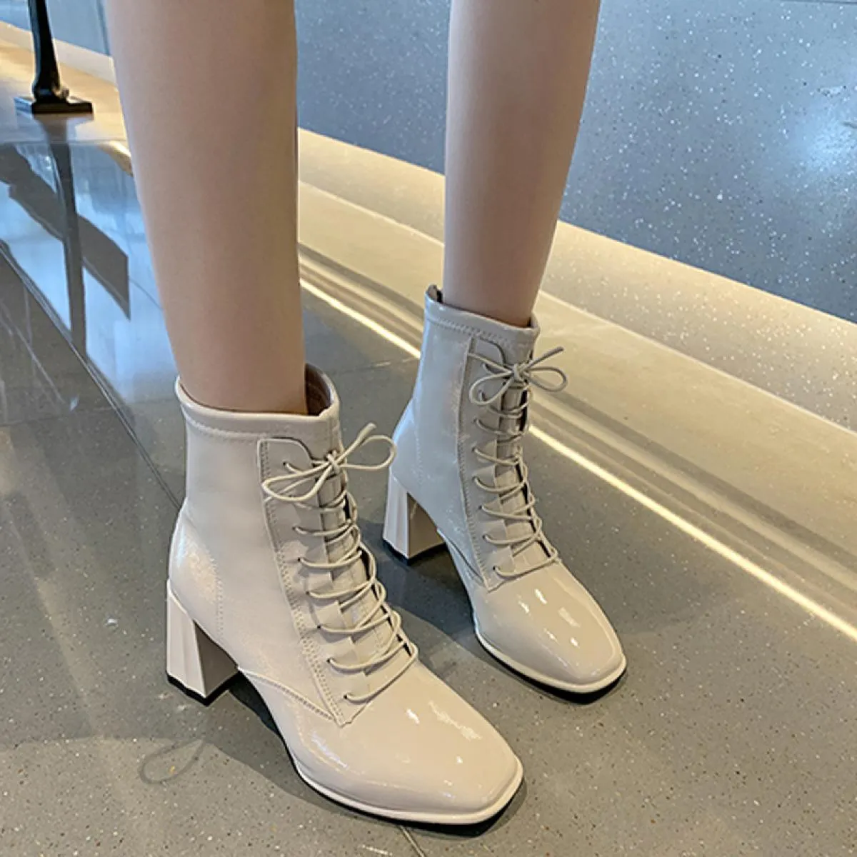 Chelsea Stivali Da Neve Delle Donne Della Caviglia Fad Grosso Goth Scarpe Tacchi Alti Stivali Da Moto 2023 Nuovo Inverno Casual
