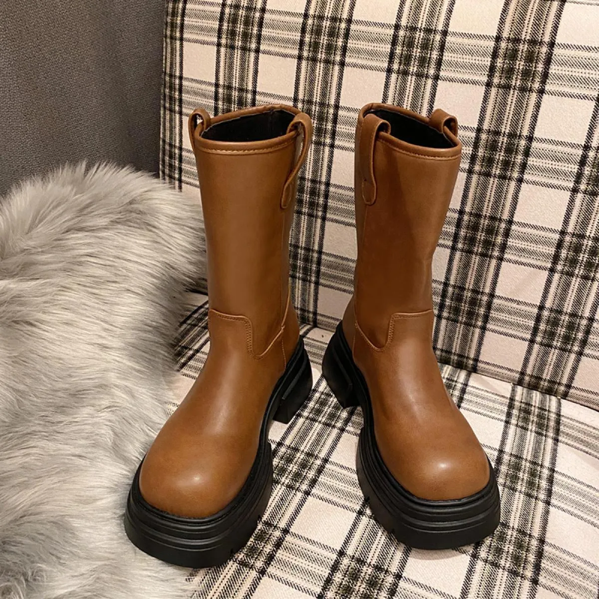 Chelsea Stivali Moto Tacchi Medi Scarpe Da Donna 2023 Nuovo di Zecca Stivali Invernali Fad Goth Punk Casual Gladiatore Stivali C