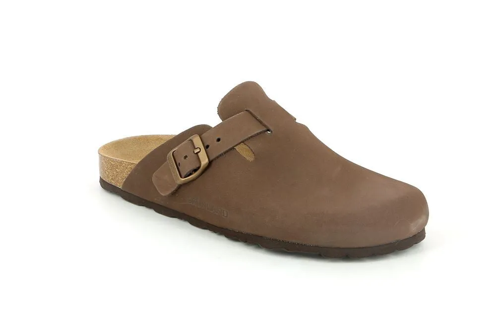 Ciabatta uomo chiusa in pelle Marrone Grunland CB7033 70ROBI MARRONE