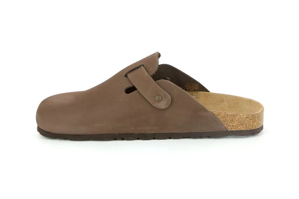 Ciabatta uomo chiusa in pelle Marrone Grunland CB7033 70ROBI MARRONE