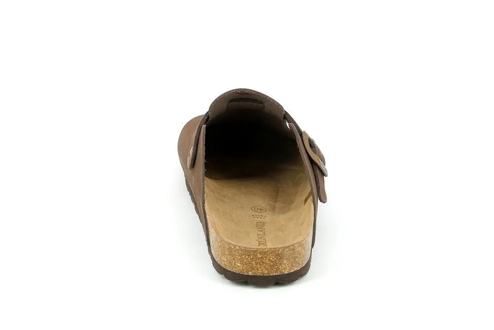 Ciabatta uomo chiusa in pelle Marrone Grunland CB7033 70ROBI MARRONE