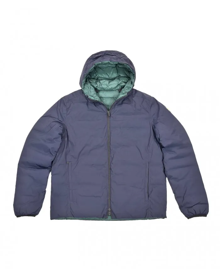 CIESSE Piumino Uomo 173128 CGM082 HENRY A-TR in nylon reversibile con chiusura a zip LIGER BLU/ENGLISH green