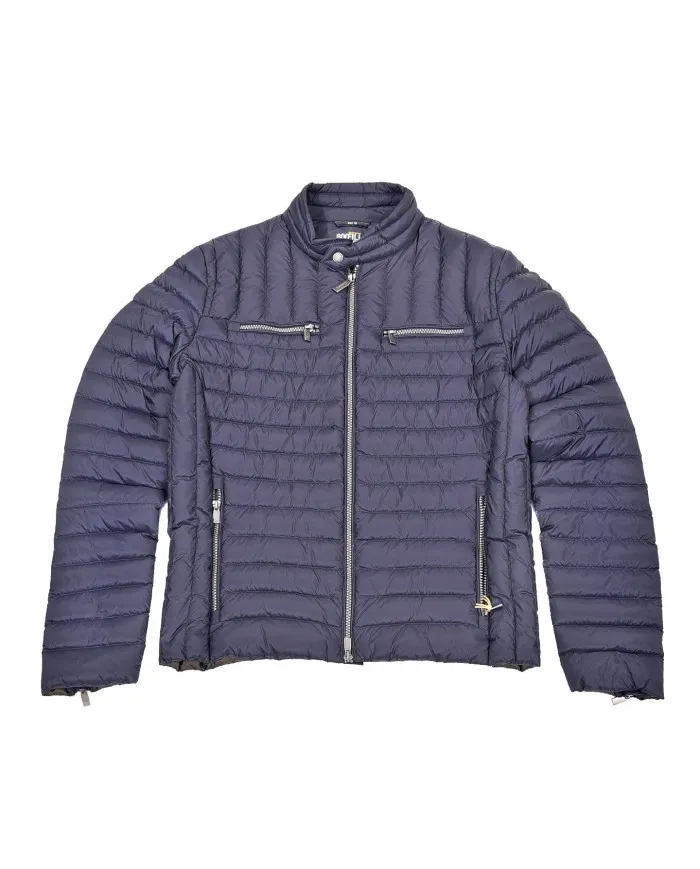 CIESSE Piumino Uomo 173133 CGM319 CARL A-TR in nylon stile biker con chiusura a zip LIGER BLUE/brow