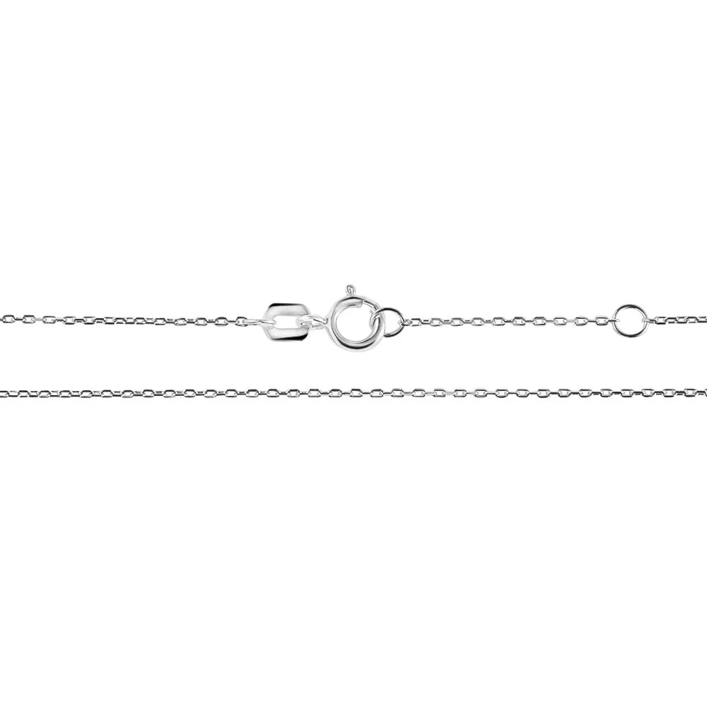 Collana Cuore Sophia Oro Bianco 375/1000 Maglia Forzatina Diamante Bianco 0,03 ct Diamante Nero 0,047 ct 40 + 2 cm 1412895