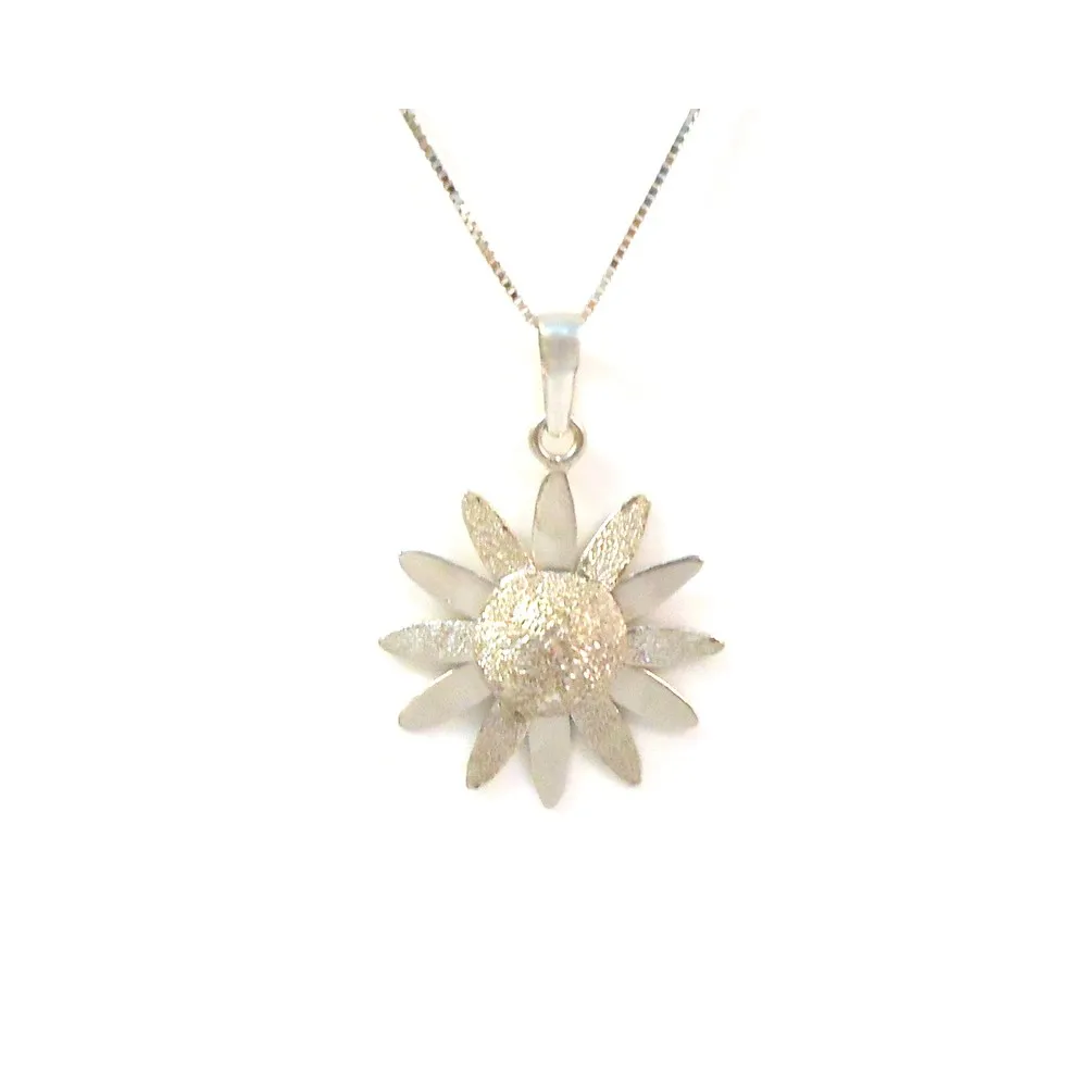 COLLANA DA DONNA IN ORO BIANCO 18 KT CON MARGHERITA