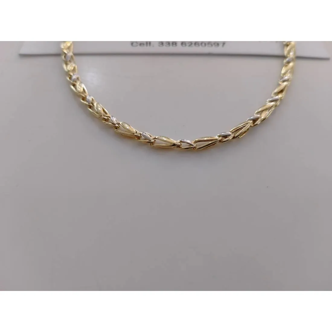 COLLANA ORO 18 KT 750% Bicolore GIALLO E BIANCO Uomo Donna Unisex COLLIER CATENA