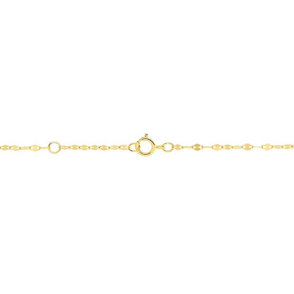 Collana Punto Luce Cuore Claire Oro Giallo 375/1000 Maglia Forzatina Battuta Cubic Zirconia Bianco 40 + 2 cm 1427841