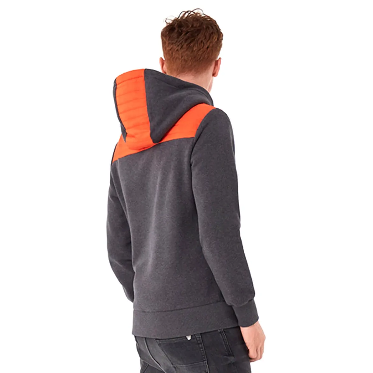 Colmar originals felpa uomo ultrasonic fahrenheit grigio/arancio